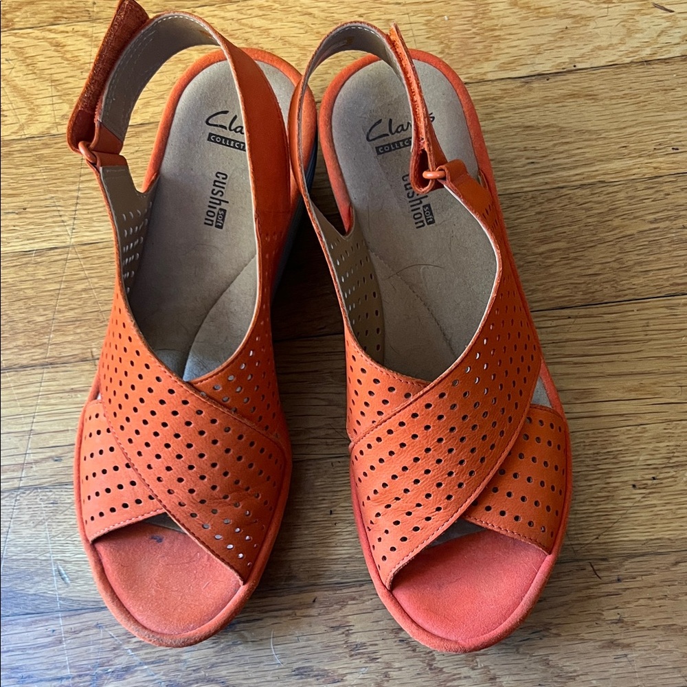 Clarks Women's Vibrant Orange Sandals
